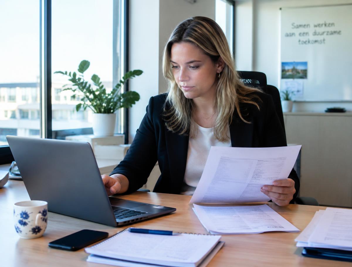 Administratief medewerker controleert facturen